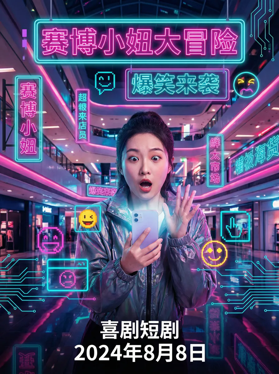 全国凤楼 搞笑喜剧短剧 - 赛博小妞大冒险海报